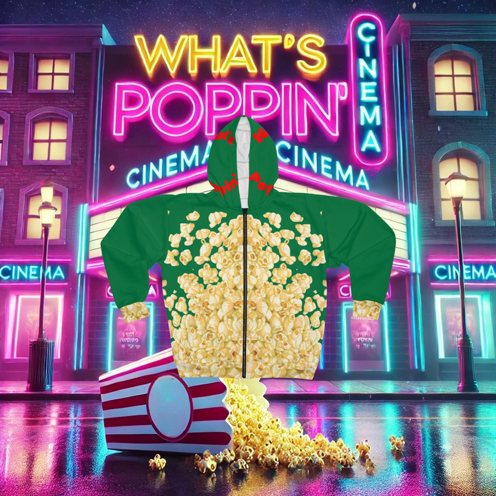 What's Poppin' Unisex Zip Hoodie V.3 (Green)