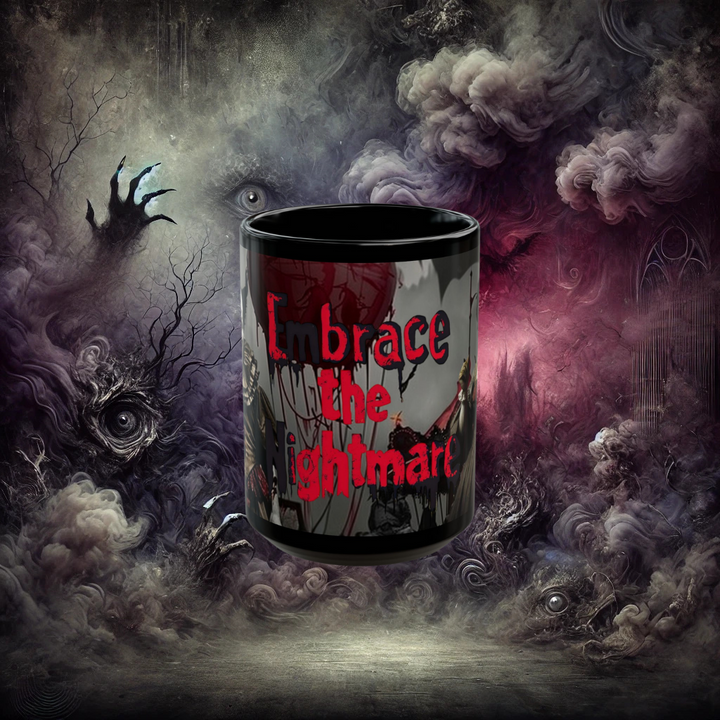 Embrace the Nightmare Chaotic Clowns Black Mug
