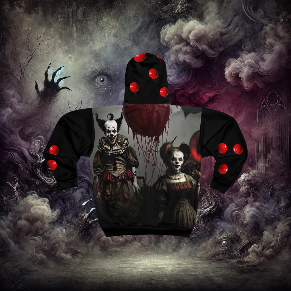 Embrace the Nightmare Chaotic Clown Unisex Zip up Hoodie