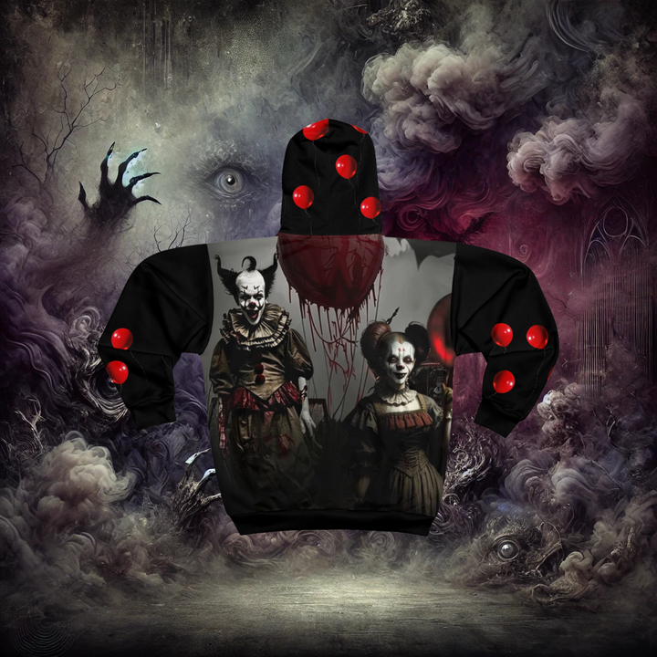Embrace the Nightmare Chaotic Clown Unisex Zip up Hoodie