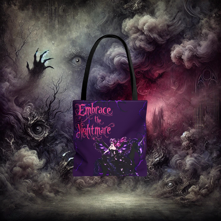 Embrace he Nightmare Fairytale of Fear Fairy and Unicorn Tote Bag