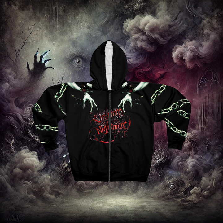 Embrace the Nightmare Angel of the Abyss Unisex Zip Hoodie